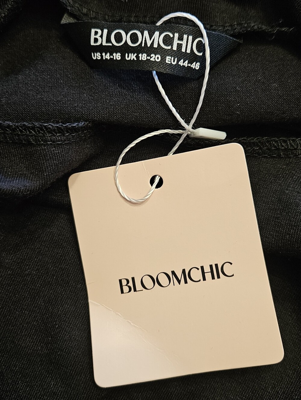 NWT Ladies' Black Side Drape, Long Sleeve Top. - Picture 6 of 9